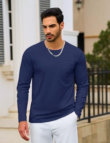 TACVASEN Men's Lightweight Breathable Cotton Long Sleeve Pocket Tee Shirts for Summer Casual Work
| TACVASEN Men's Brea
