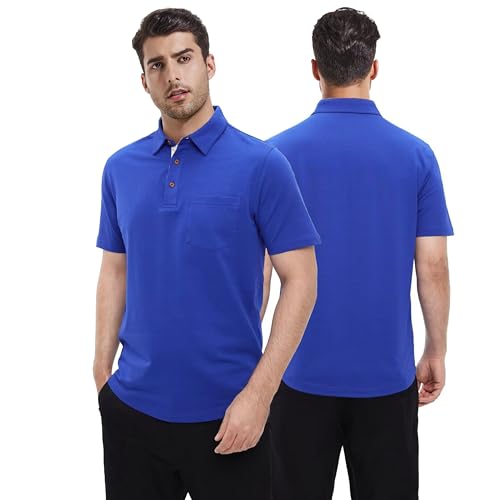 Nucltck Men's Moisture Wicking Short Sleeve Polo Shirts for Men Performance Golf Shirts
Nucltck Men's Cotton Blend Short