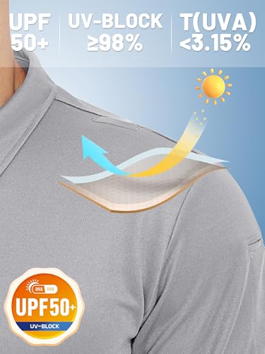 Men's TACVASEN UPF 50+ Dry Fit Tactical Golf Polos Short Sleeve Shirt for Performance and Comfort
| Men's TACVASEN Tact