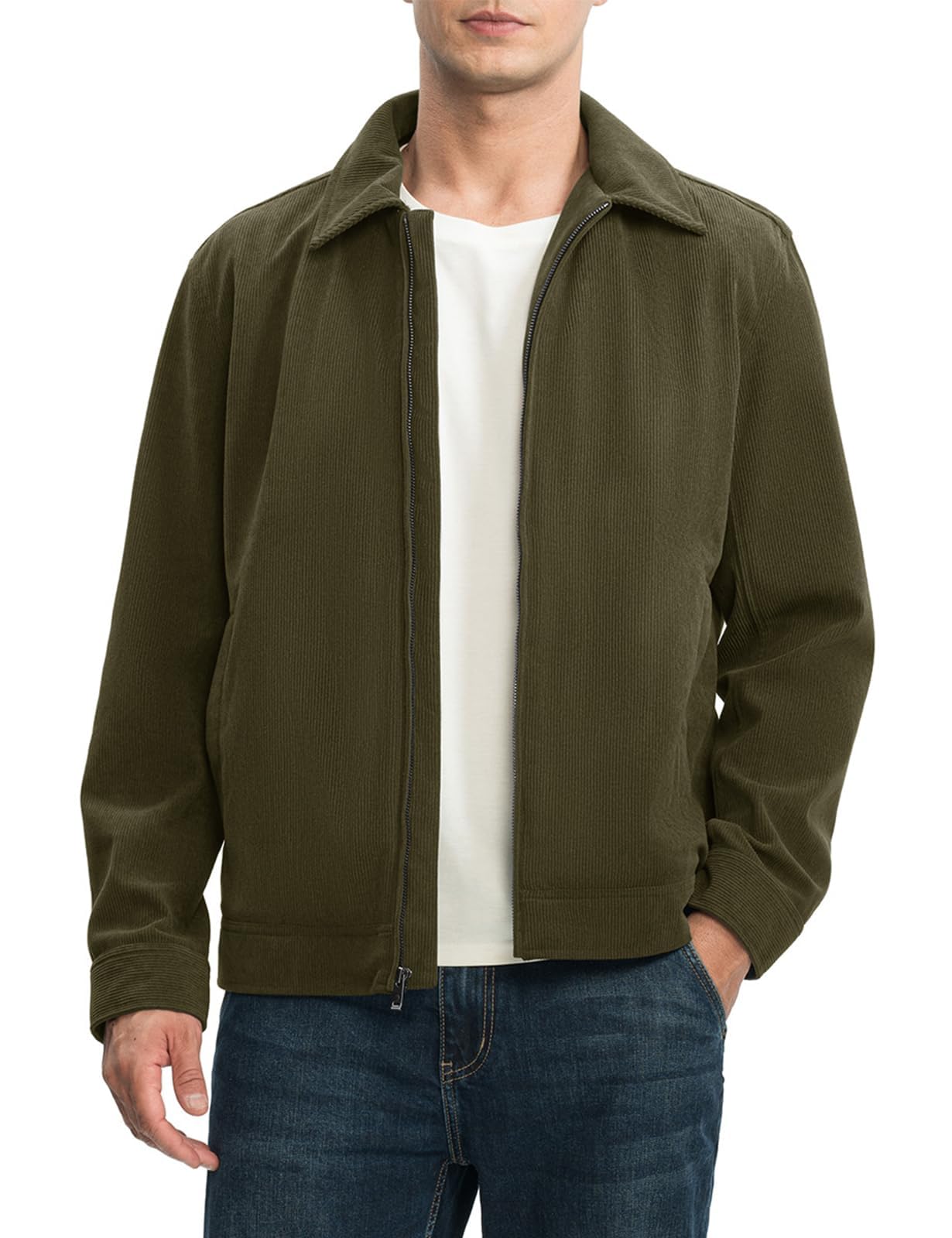 Rdruko Men's Stylish Corduroy Full Zip Windbreaker Jacket for Casual Wear
| Rdruko Men's Lightweight Casual Corduroy Bo