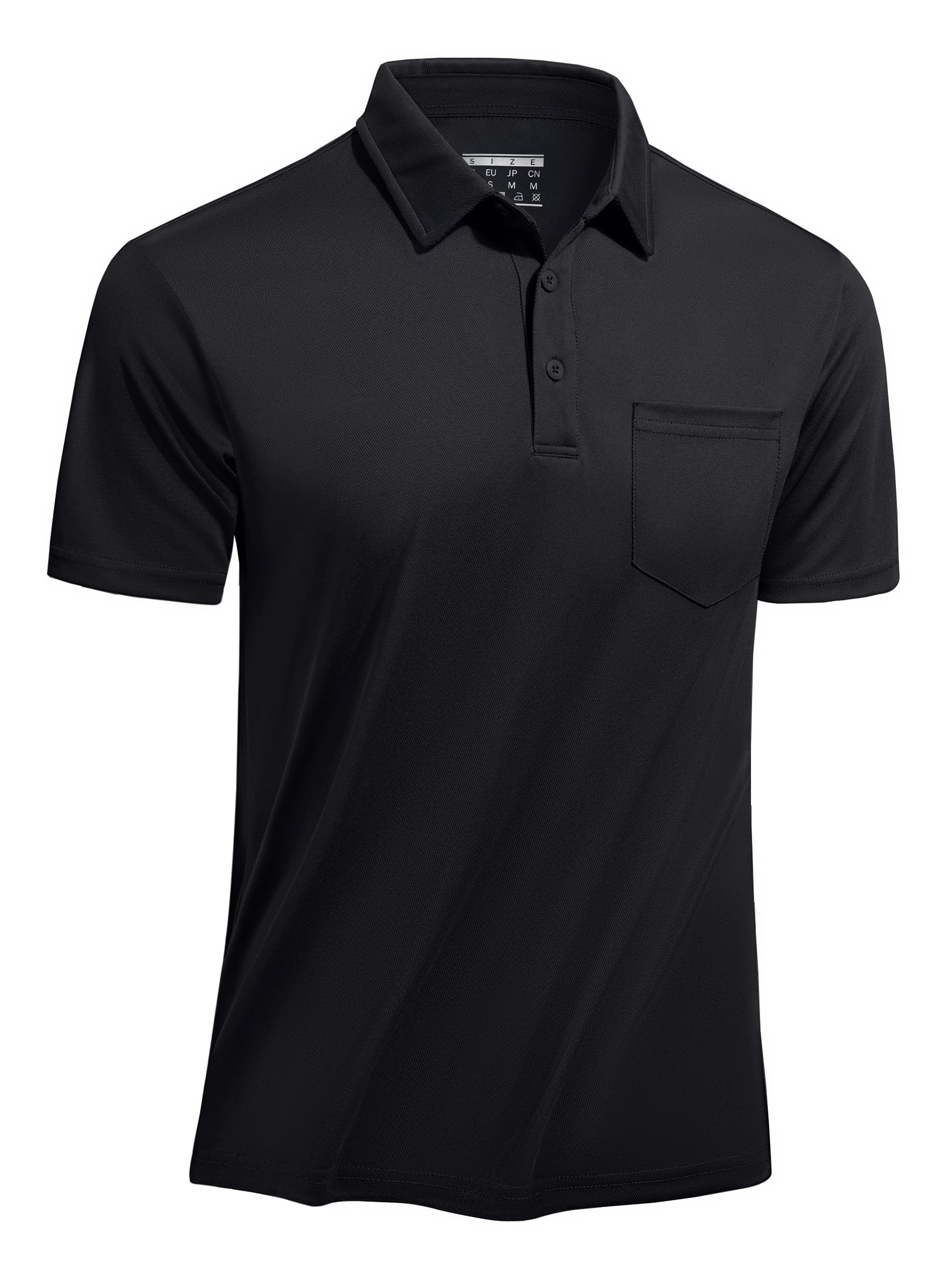 TACVASEN Men's Quick Dry Collared Short Sleeve Golf Polo Shirt with Pocket Casual Work